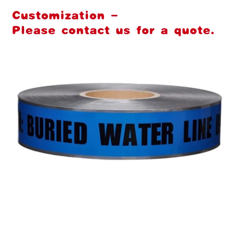 custom.Underground Detectable PE & Plastic Material Warning Tape Printed Marking Feature Aluminium Foil Tape
