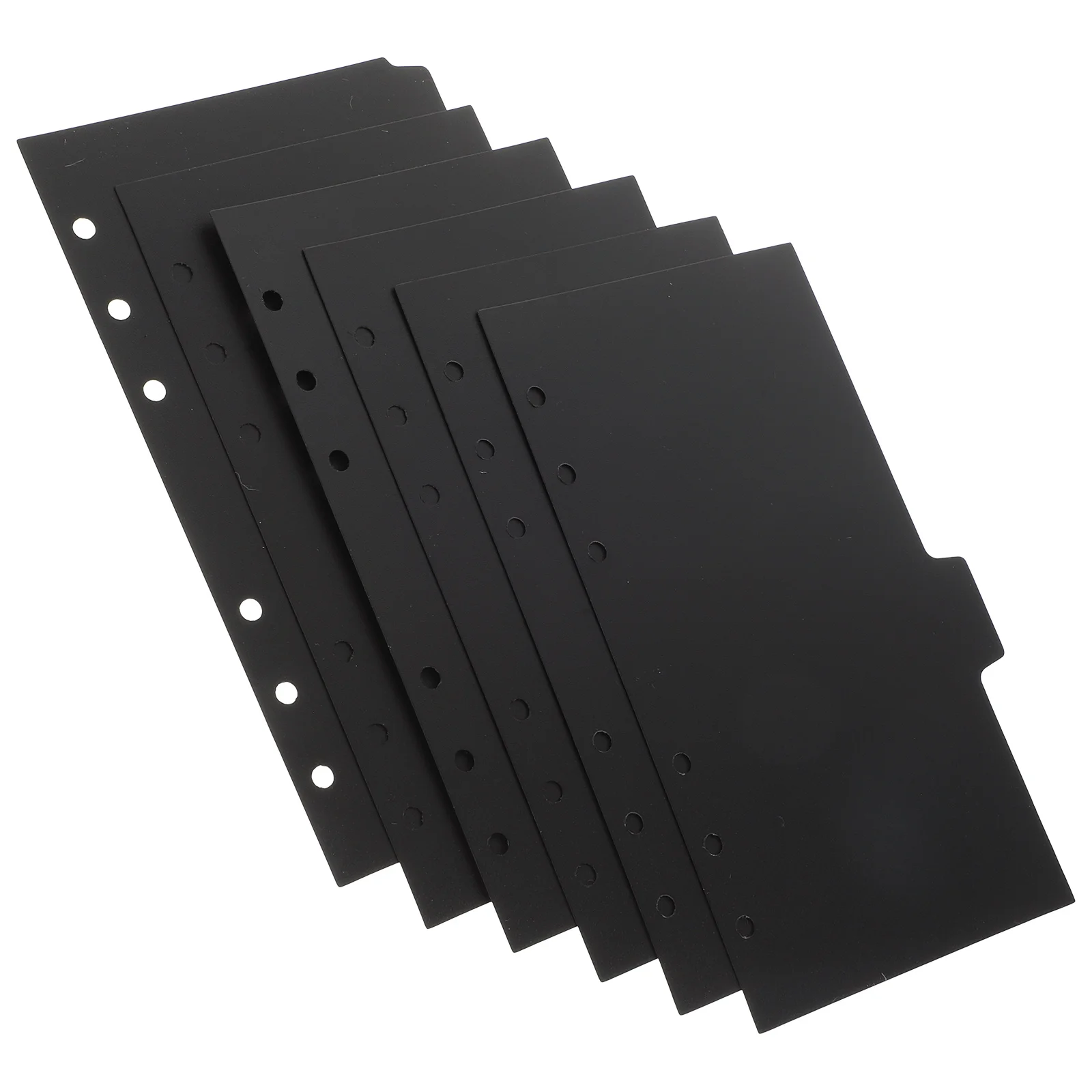 6 Sheets Inner Page Divider of Handbook Black Binder Dividers A5 Mini Folder for Rings Partition