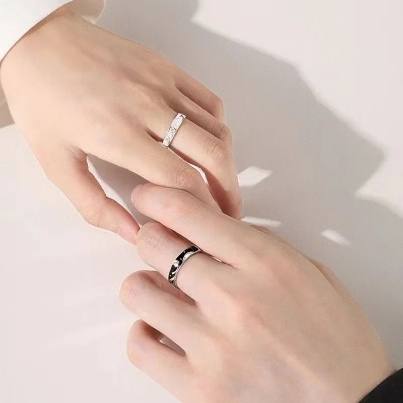 Thaya S925 Silver Elegant Rings for Couple Princess and Rose Wedding Engagement Finger Ring for Women Man Fashion Jewelry Gifts