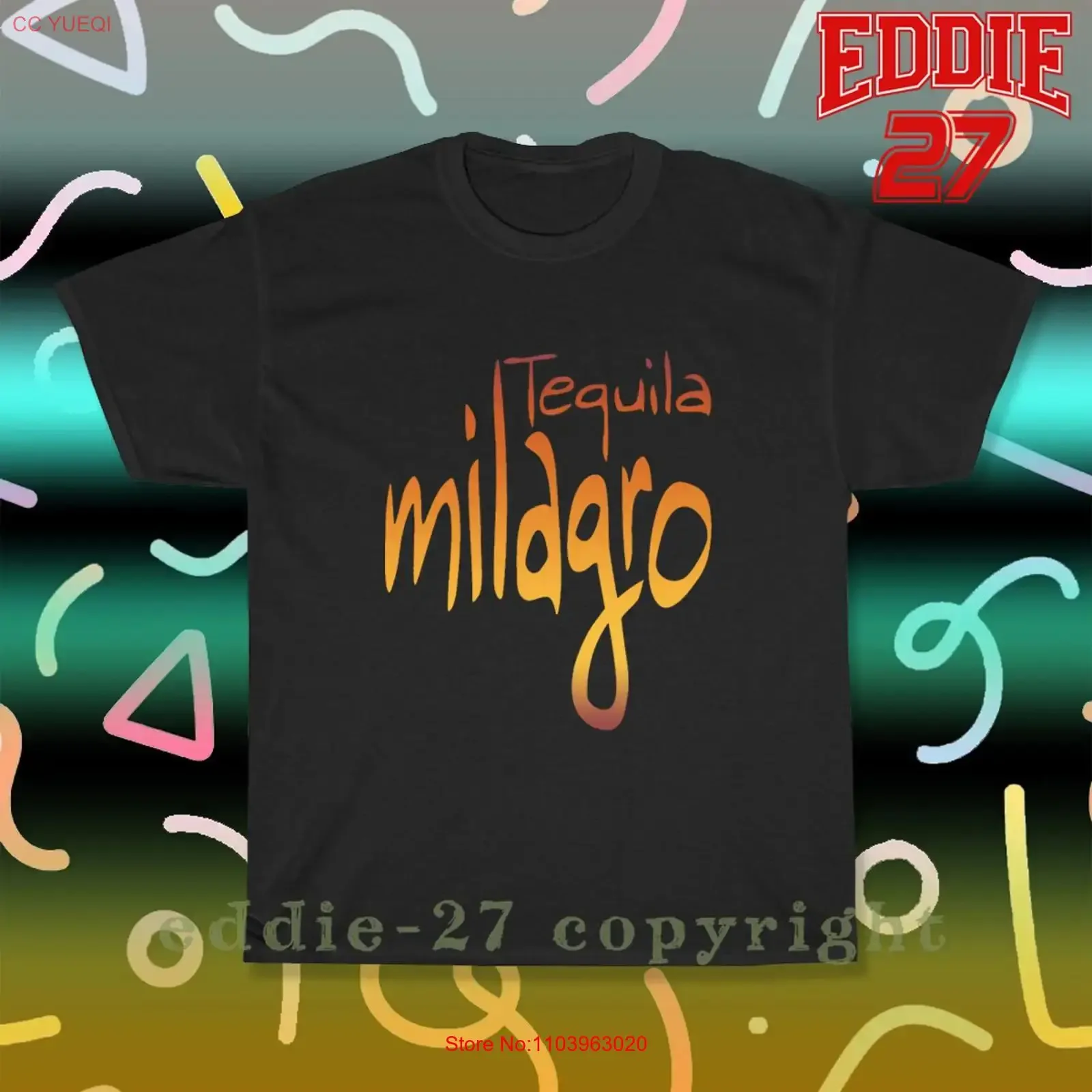 Nueva camiseta con logotipo de Milagro Tequila Cocktail para hombre, estilo americano vintage, ropa de diseñador con estilo, top para uso diario, suave