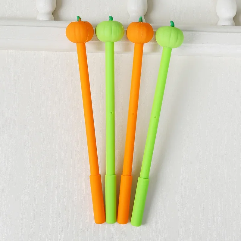 30pcs Soft glue neutral pen small pumpkin cartoon creative silicone Fountain Pen Black modeling student pen B