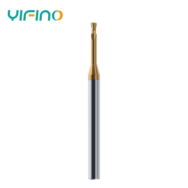 YIFINO 0.2/0.9mm HRC65 Coating Steel For Groove Flat Knife Micro Carbide Milling Cutter Lengthen CNC Tools Milling Cutters