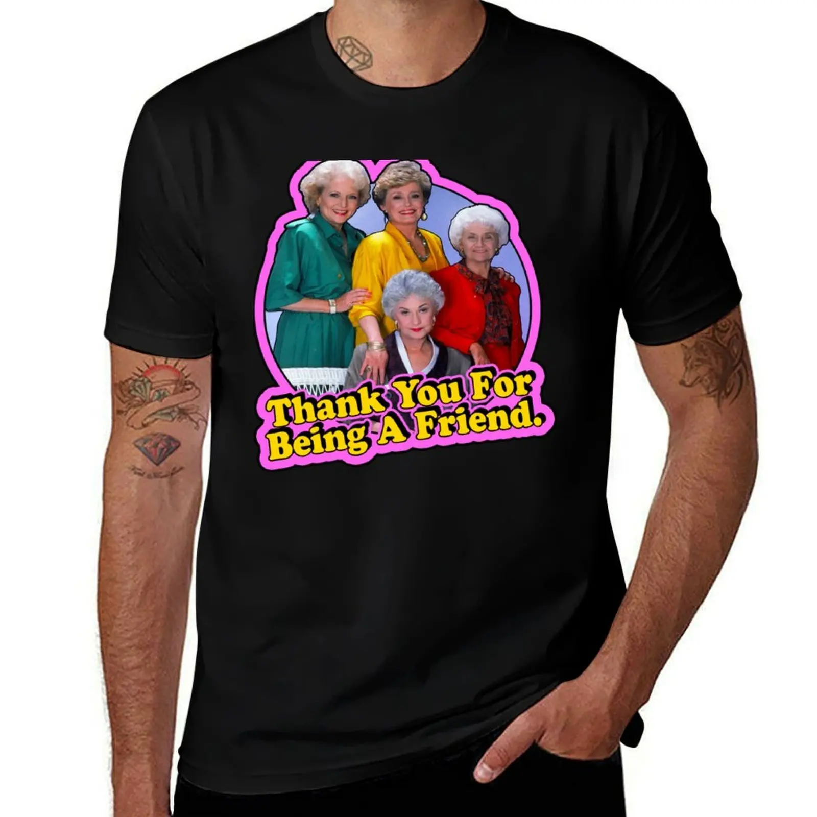 

80&x27;s Classic Golden Girls "Thank You For Being A Friend" T-Shirt man t shirt luxury funny t shirts cotton T-Shirt