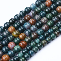 A++ Natural Indian Blood Stone Heliotrope 4 6 8 10mm Loose Gemstone Beads for Jewelry Making Bracelet Wholesale DIY Accessories