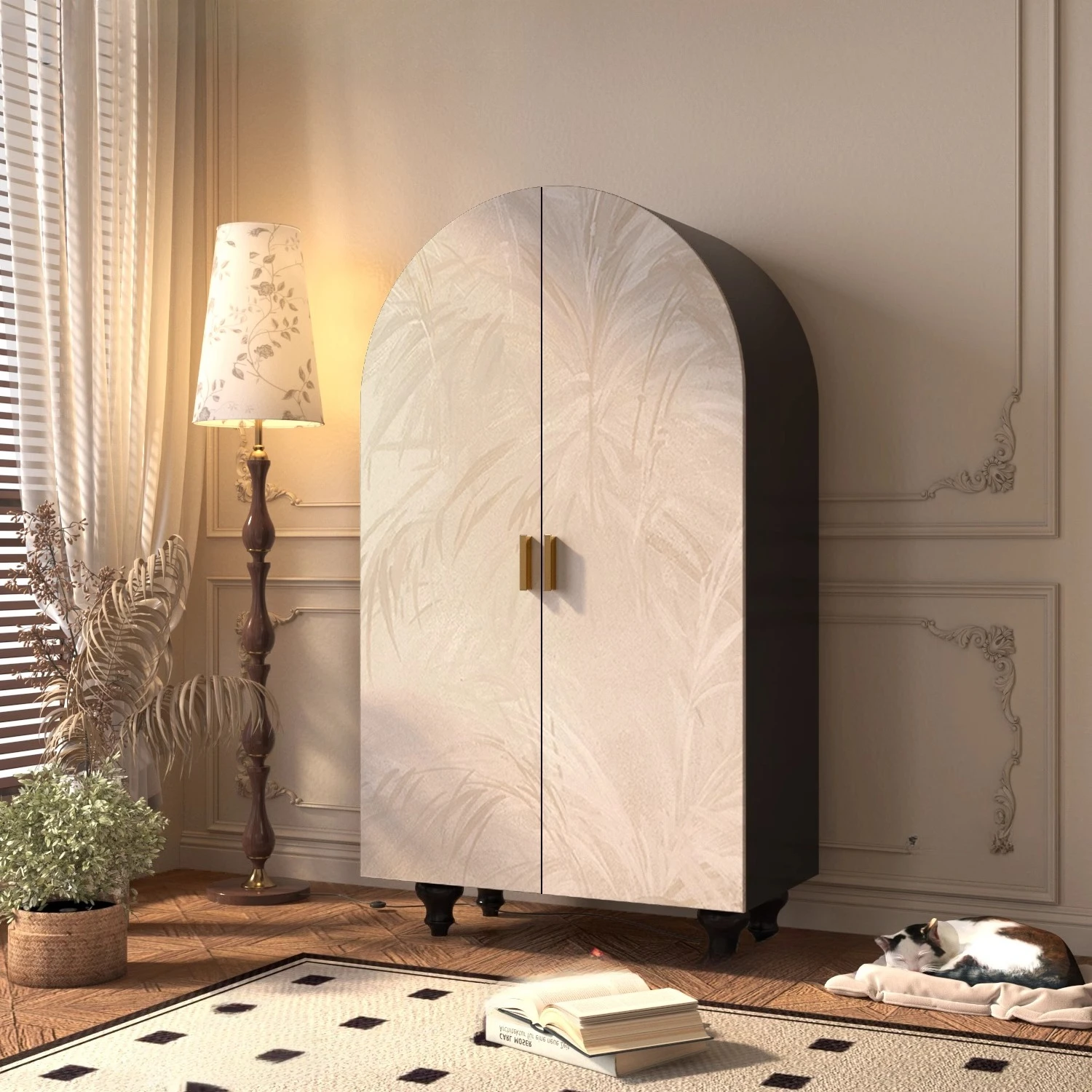 

Retro wardrobe storagecabinet high-end living room room bedroom locker medieval entrancecabinet decorative cabinet