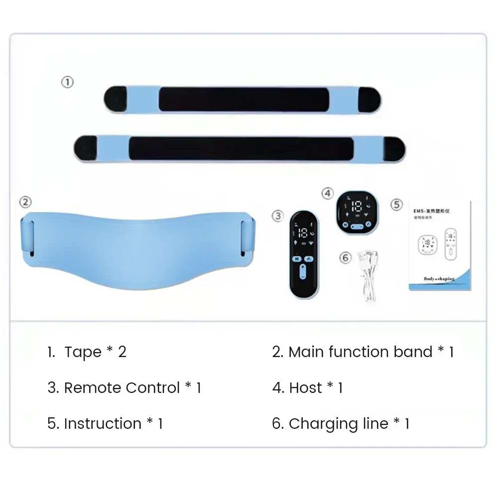 EMS Vibration Hot Compress Lumbar Brace Therapy Massager Electric Heating Waist Massage Device Back Support Massage Equipment