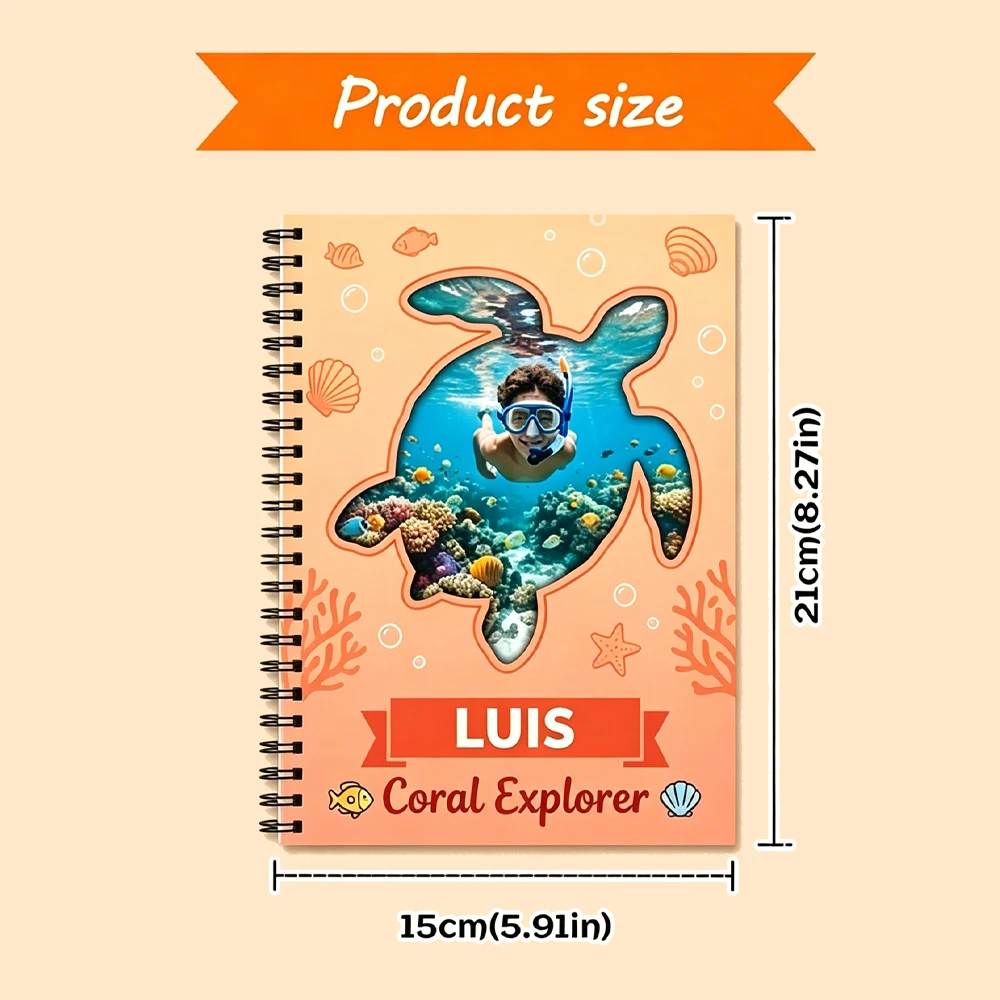 Personalized Custom Photo & Name Spiral Notebook,Notepad for Writing Sketching,Children’s Day,School Use,Back To School Gift