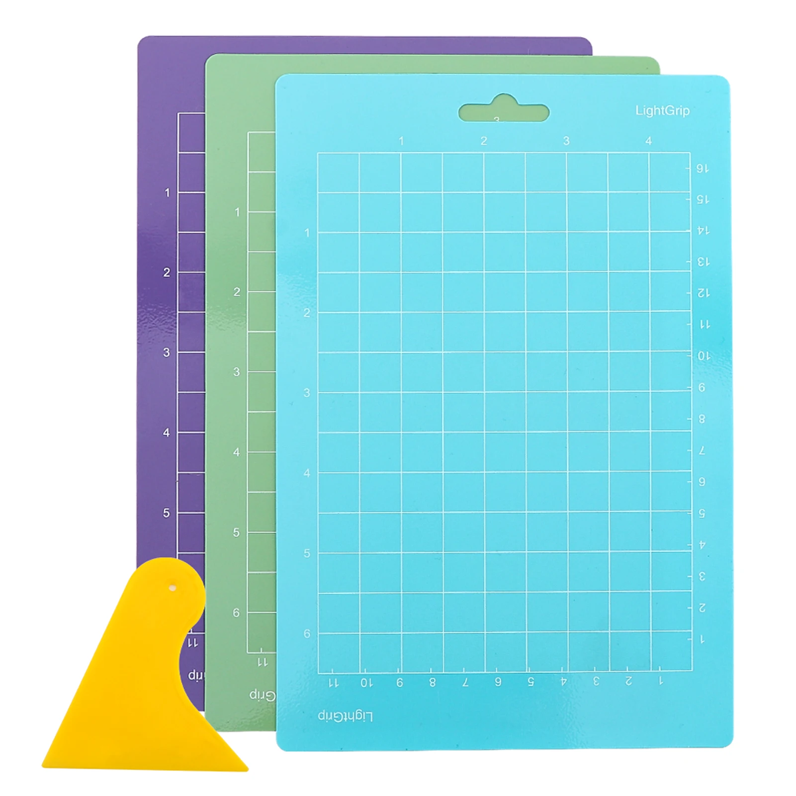 3pcs Plastic Grid Lines Reusable Adhesive Non Slip Easy Clean Cutting Mat Set Lightweight Rectangle With Shovel DIY Craft
