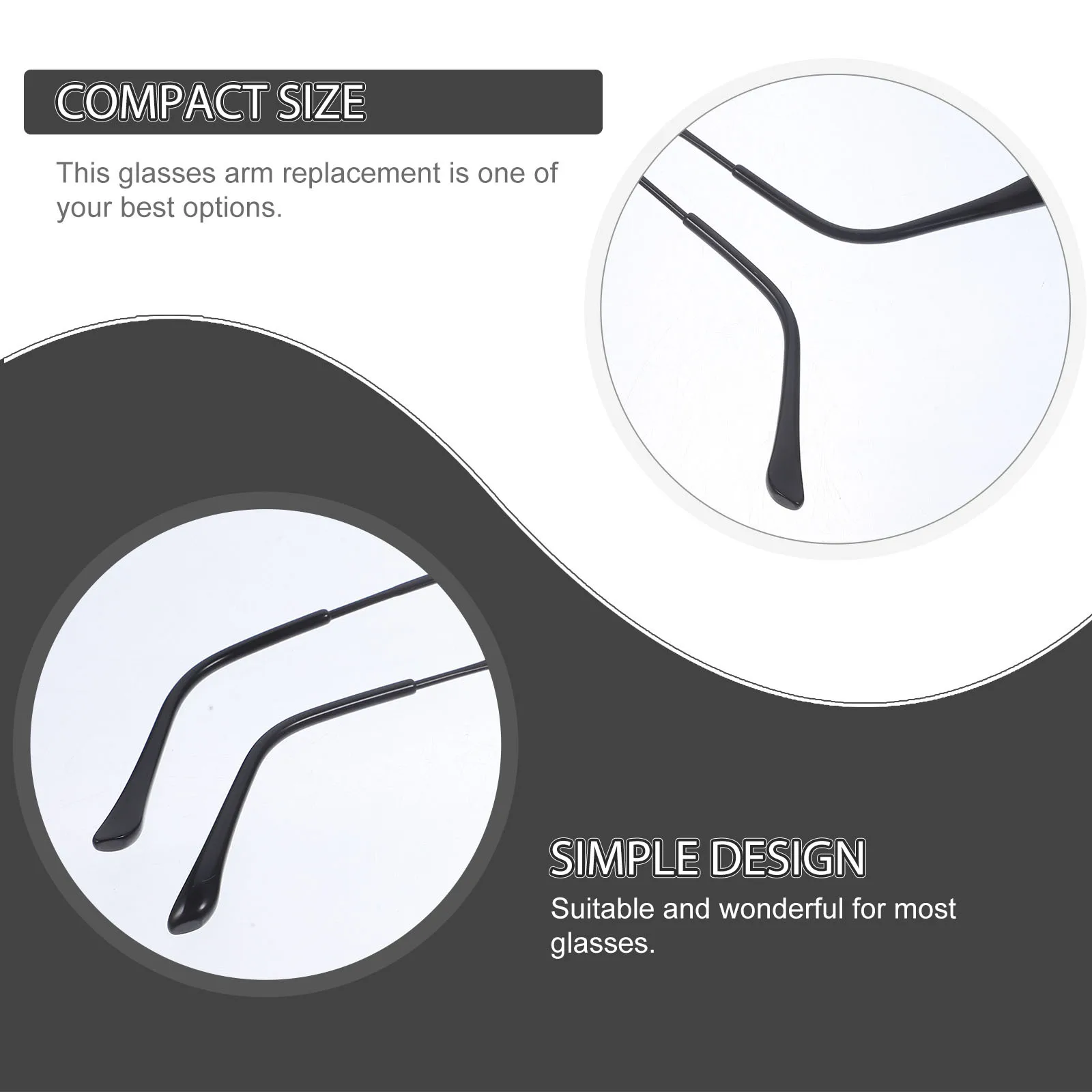 1 Pair Metal Eyeglasses Replacement Temple Legs For Sunglasses Reading Myopia Glasses Repair Kit Universal Fit Anti-Slip