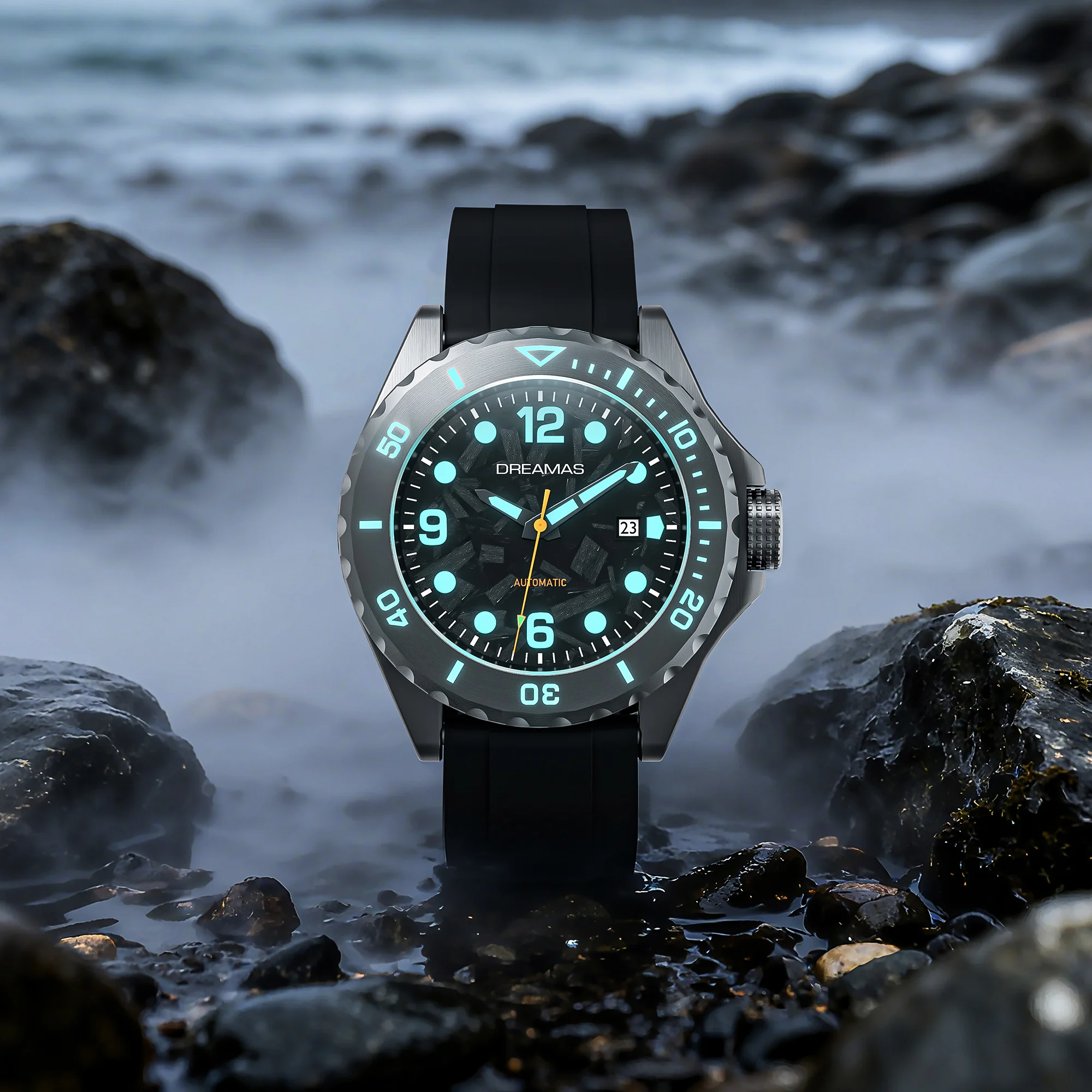 

DREAMAS Men's Mechanical Watch Titanium Alloy Diving Watch Swiss 3D Super Luminous 500m Waterproof automatic watch DMS7350