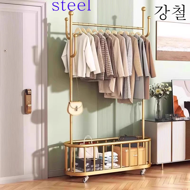 Steel Golden Clothing Organizer Clothing Rack Home Organization Living Closet Dorm Room Essential Shoes Organizer Clothes Hanger