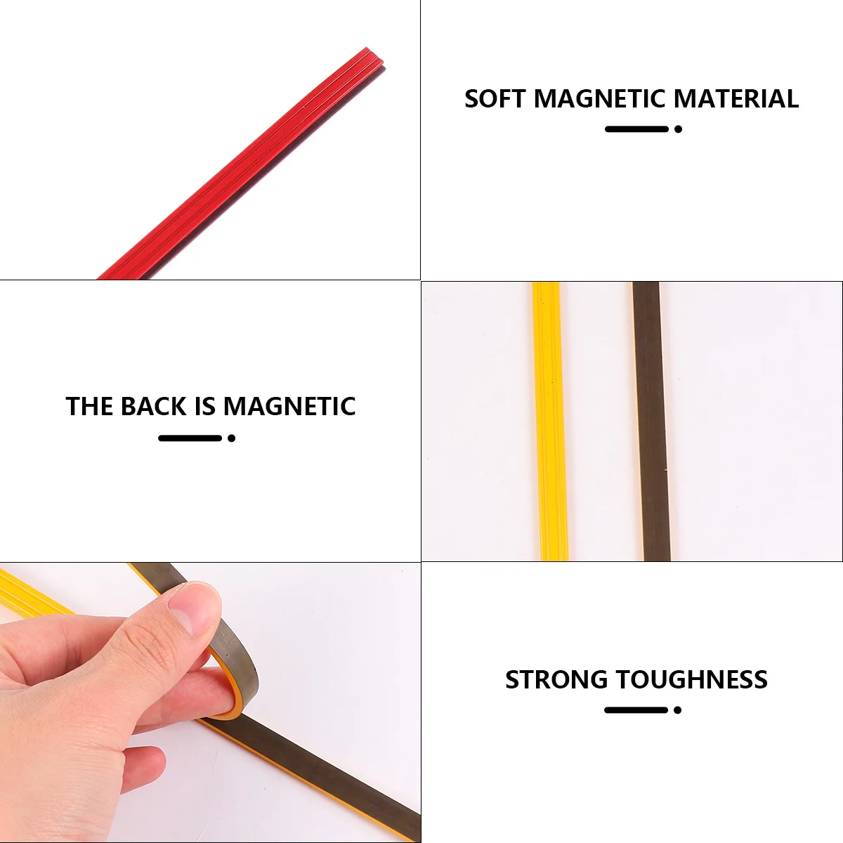 12 قطعة من الشريط المغناطيسي للسبورة البيضاء سهلة القطع والانحناء للمكتب والمدرسة ولوحة بيضاء وشريط مغناطيسي ملحقات السبورة البيضاء