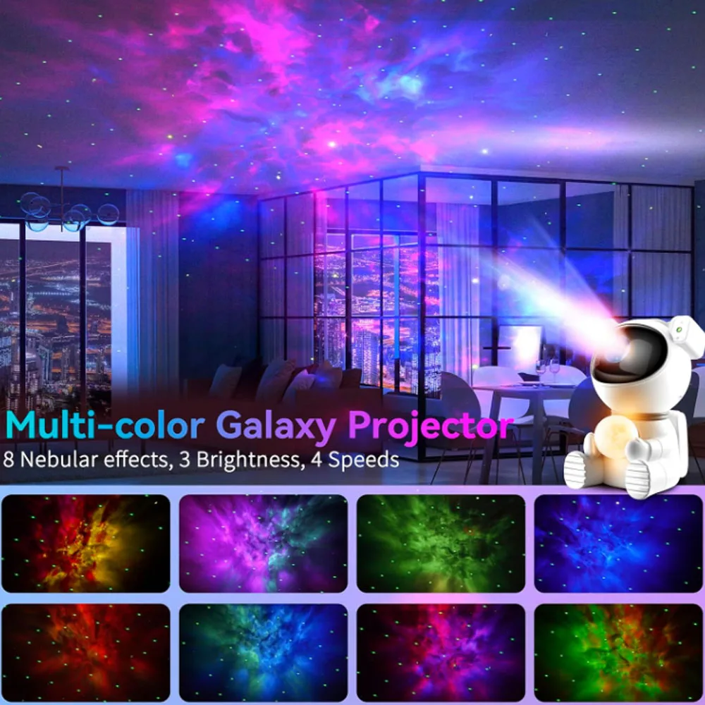 Remote Control Starry Sky Projector Light 8 Modes Projection Night Light 7 Colors Nebula Light Bedroom Birthday Party Decoration