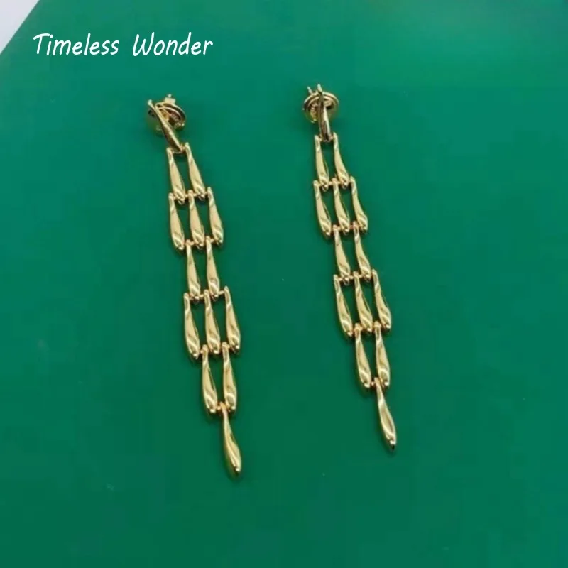 

Timeless Wonder Fancy Geo Tiered Stud Earrings for Women Designer Jewelry Luxury Brand Rare Top Runway Cute Art Deco 3369