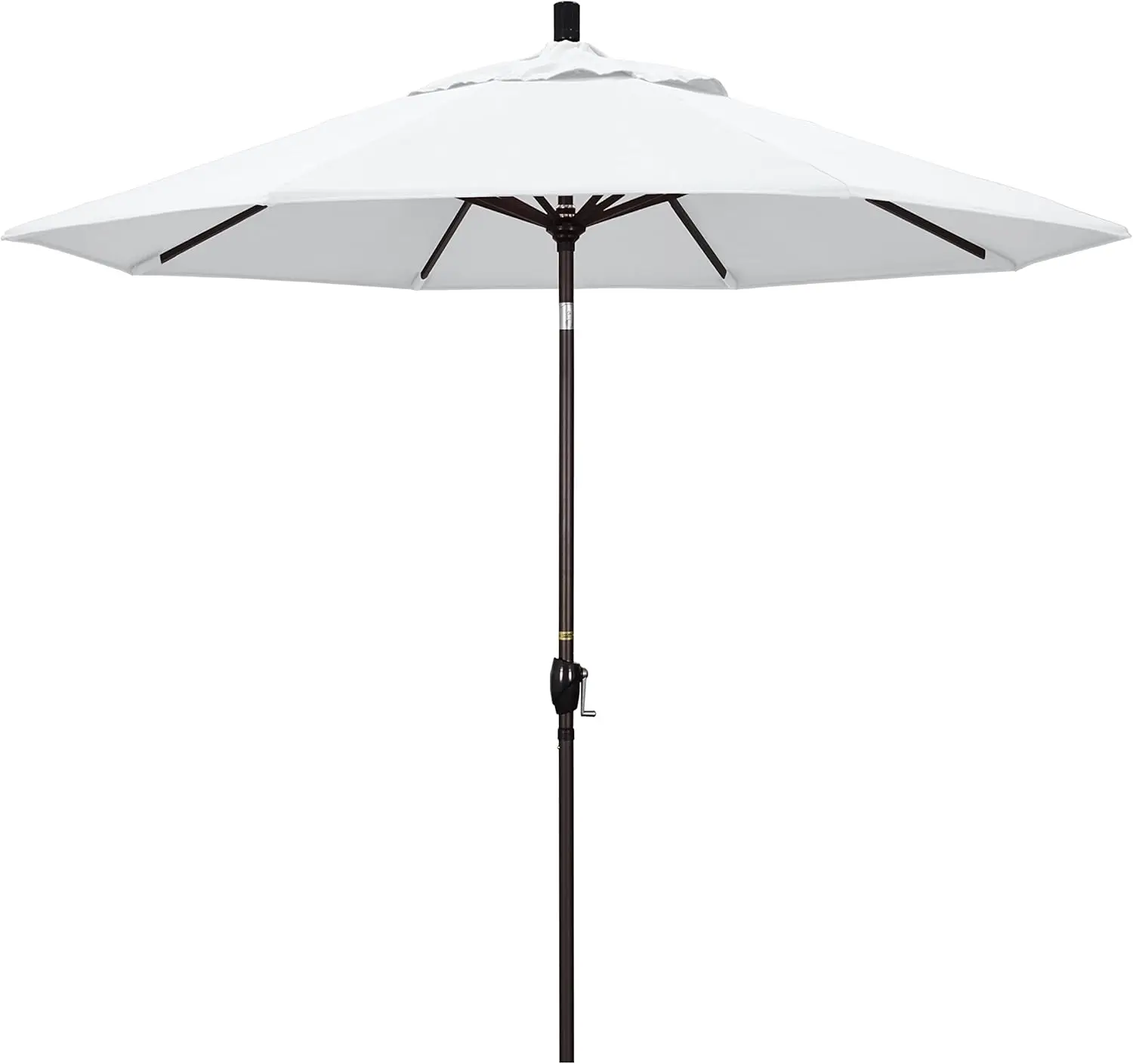 

GSPT908117-F04 9' Round Aluminum Market, Crank Lift Push Button Tilt, Bronze Pole, White Olefin Patio Umbrella