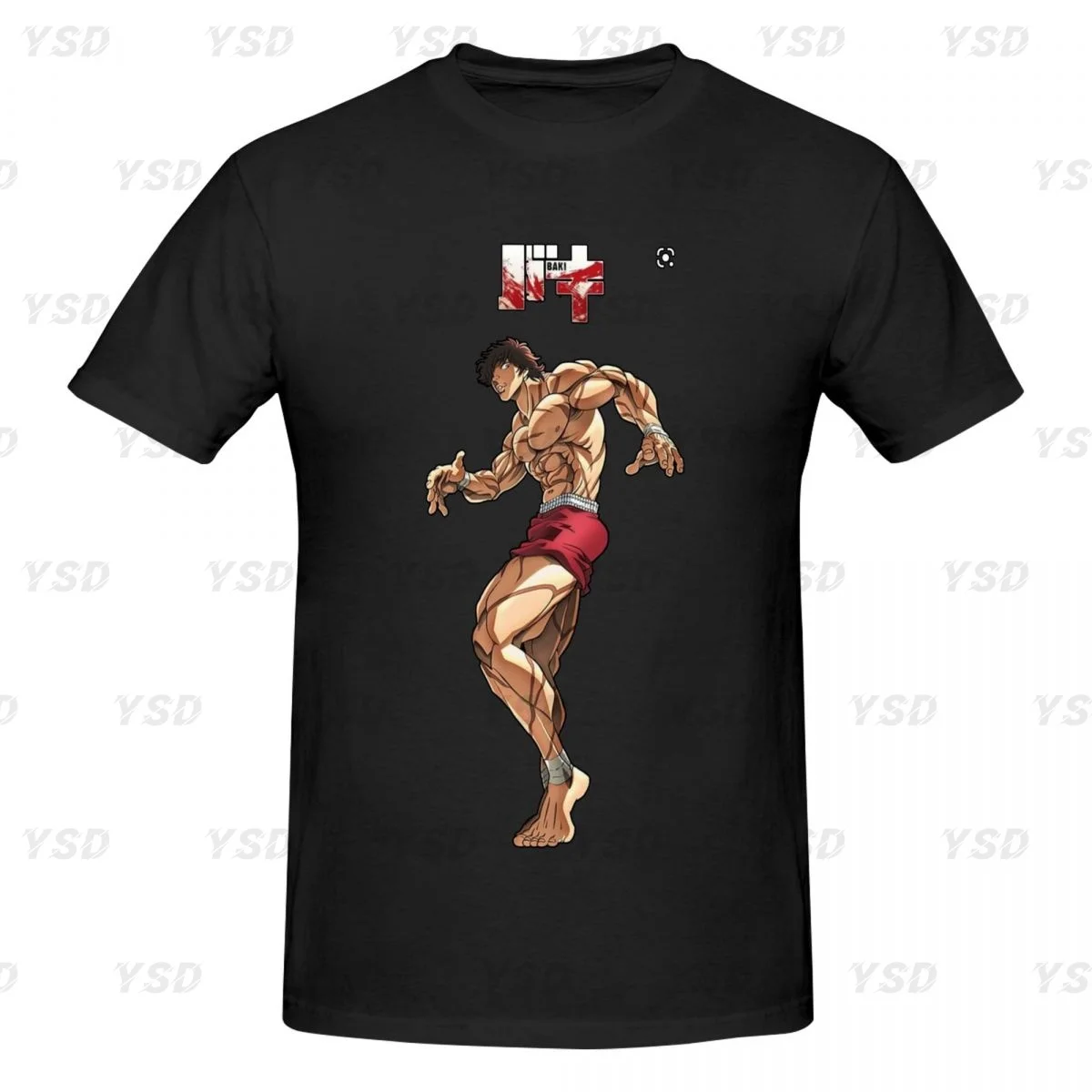 

Baki Hanma The Grappler Men's tight fitting sports T-shirt,cosy, Oversized print Tee shirt