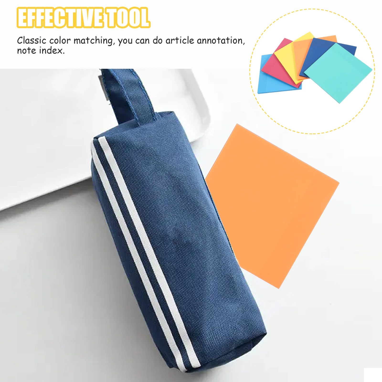 

6 Books Fluorescent Sticky Memo Pads Colorful Self-Adhesive Notepads for Students Office School Daily Use Note Stickers