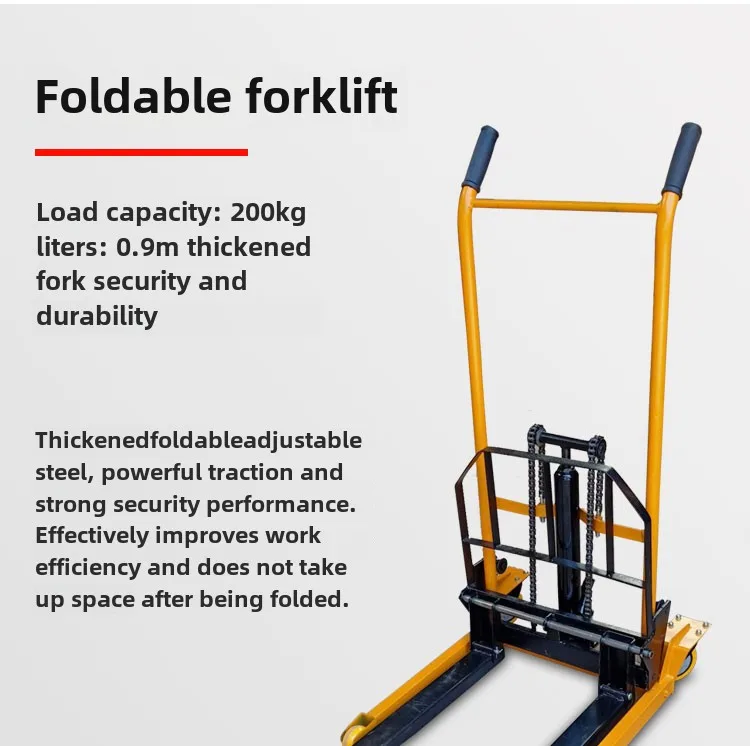 200Kg Load-bearing Forklift Foldable Light Truck Raiser Small Push Loader