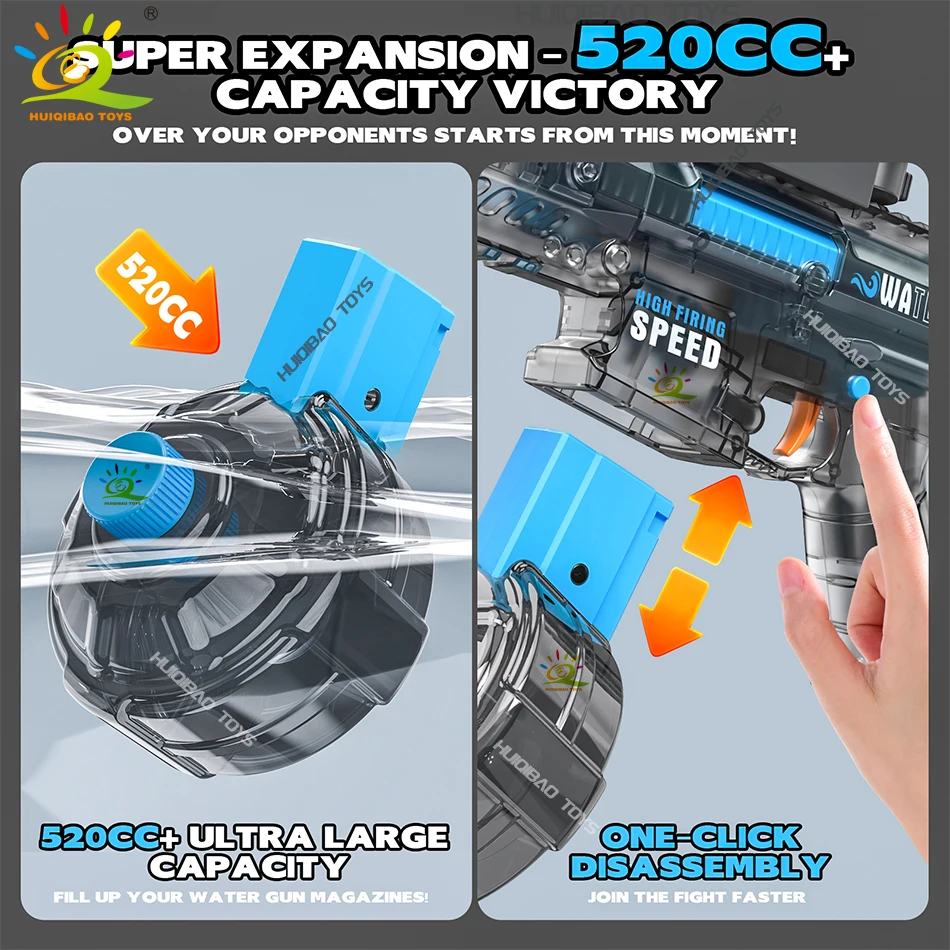 HUIQIBAO 2025 nueva metralleta eléctrica automática ARP9 pistola de agua luchas juguete verano agua al aire libre playa piscina juguetes para adultos