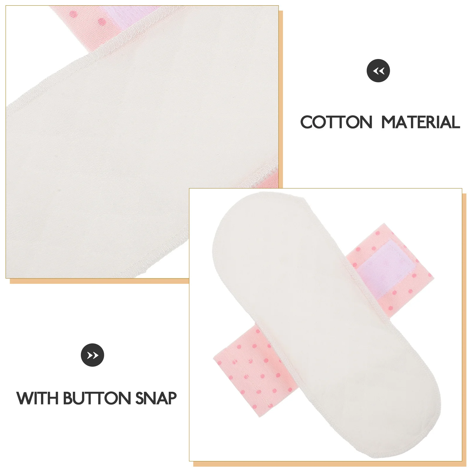 Servilleta sanitaria reutilizable para mujer, compresas menstruales lavables, toallas de tela portátiles, forros de higiene femenina durante la noche, 3 uds.