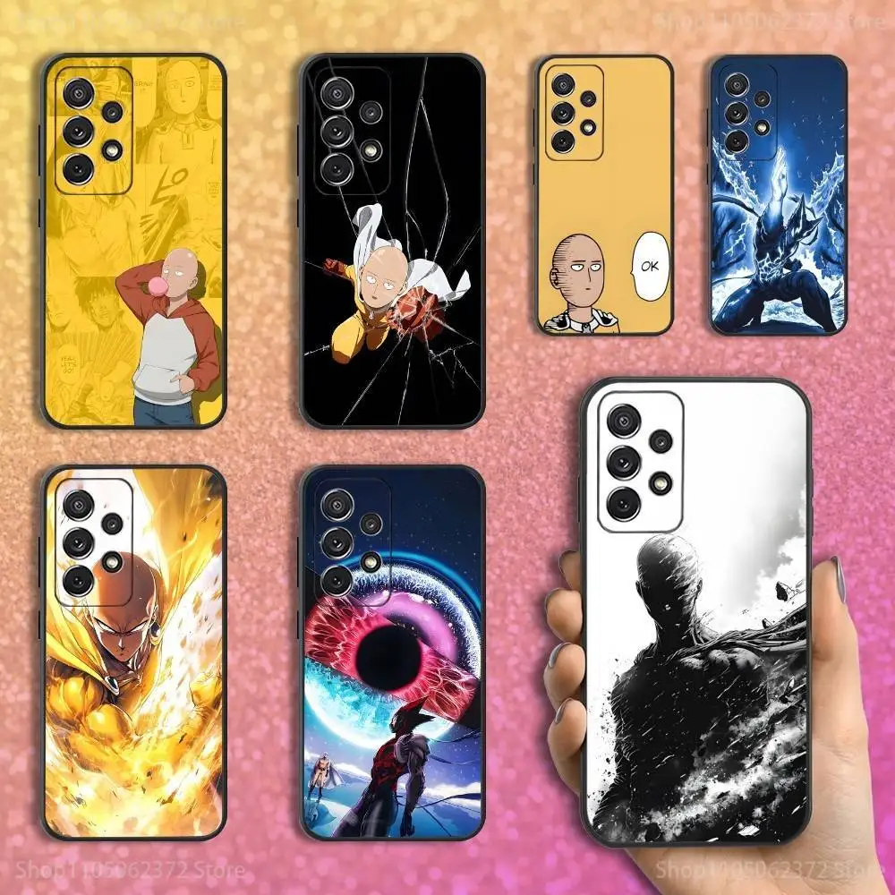 

Anime O-One P-Punch M-Man Phone Case For Samsung S25,S24,S23,S22,S21,S20,S10,Ultra,Plus,Lite,FE,Soft Silicone Black Cover