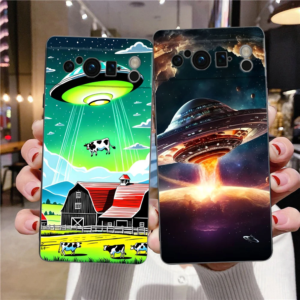 Alien Martian UFO Phone Case Cover for Google Pixel 9 8 7 6 7A 6A Pro Shockproof Silicone Soft 9 Pro XL Shell Capas Fundas Bags