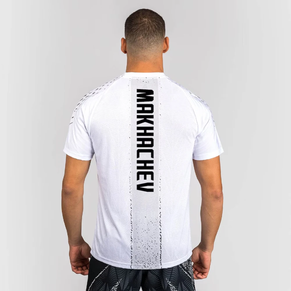 2026 جديد UFC أسود/أبيض الإسلام Makhachev القتال ليلة جيرسي الرجال المتضخم تنفس التجفيف السريع MMA الملاكمة التدريب تي شيرت #3