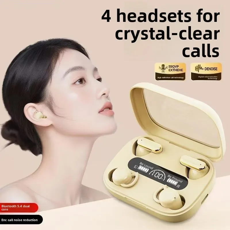 Bluetooth Earbuds Q6, Long Battery Life Semi-In-Ear Design, Lightweight Wireless Earphones for Sleeping and Daily Use