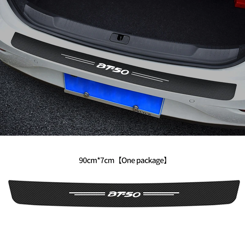 1Pc Car Trunk Sill Bumper Guard Protective Stickers for Mazda BT50 Logo Badge Rear Door Pedal Anti-Scratch Strips Accessories