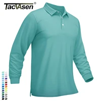 TACVASEN-Polo deportivo para hombre, camisetas de Golf de secado rápido, camisas de trabajo transpirables, camisas informales de oficina, Top ligero de manga larga