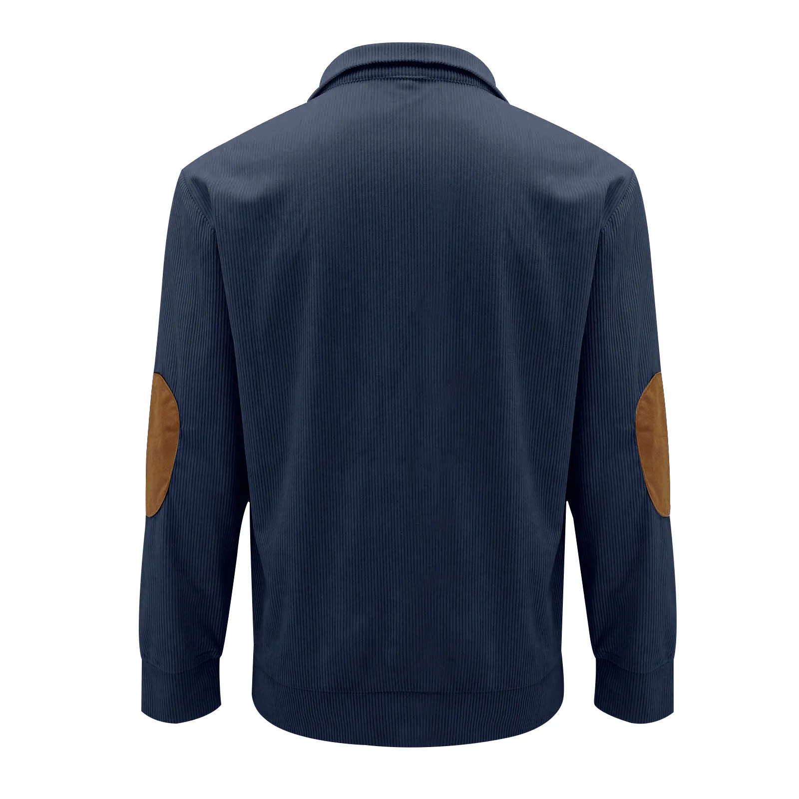 Autumn winter Men loose pure color Stand Collar Long Sleeve Patchwork Sunken Stripe Corduroy tops Men button Sweatshirt casual