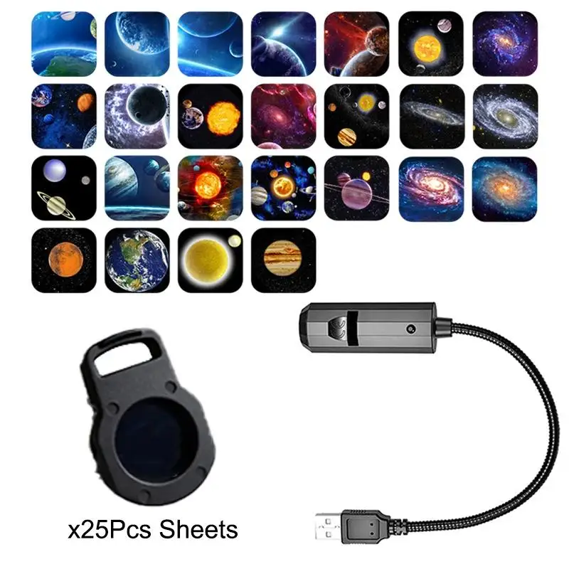 【F】Romantic Rotatable Galaxy Star Projector Portable USB LED Night Light Sleep Atmosphere Lamp Home Wedding Party Decoration