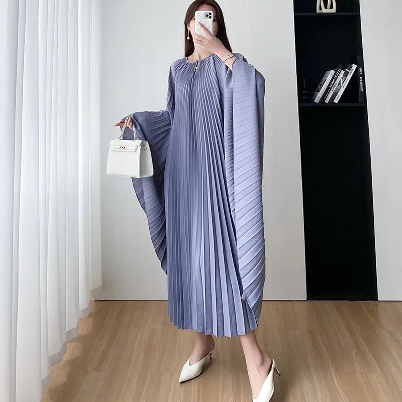 

Temperament and Fashion High-end Dress for Women 2023 Summer New Pleated Loose Size Robe De Soirée Orange