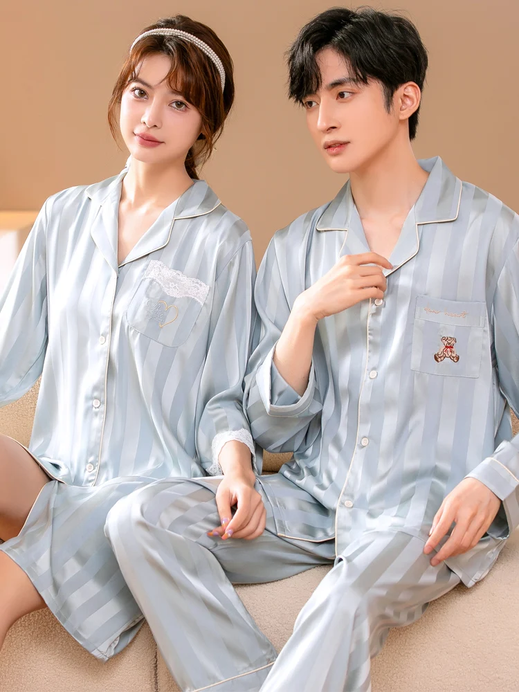 couples-silk-pajamas-ice-silk-spwear-thin-spring-autumn-summer-long-sve-men-women-home-clothes-set-sexy-pure-desire-sle