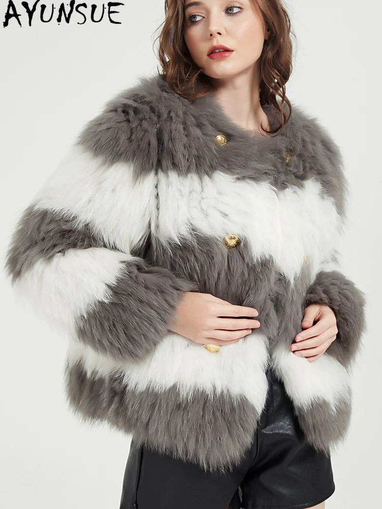 AYUNSUE Reale Cappotto di Pelliccia di Volpe Delle Donne di Lusso Giacca Invernale 2023 Cappotti di Pelliccia Naturale Coreano di Modo Delle Donne di Abbigliamento Пegoьто Ж Dien onderе
