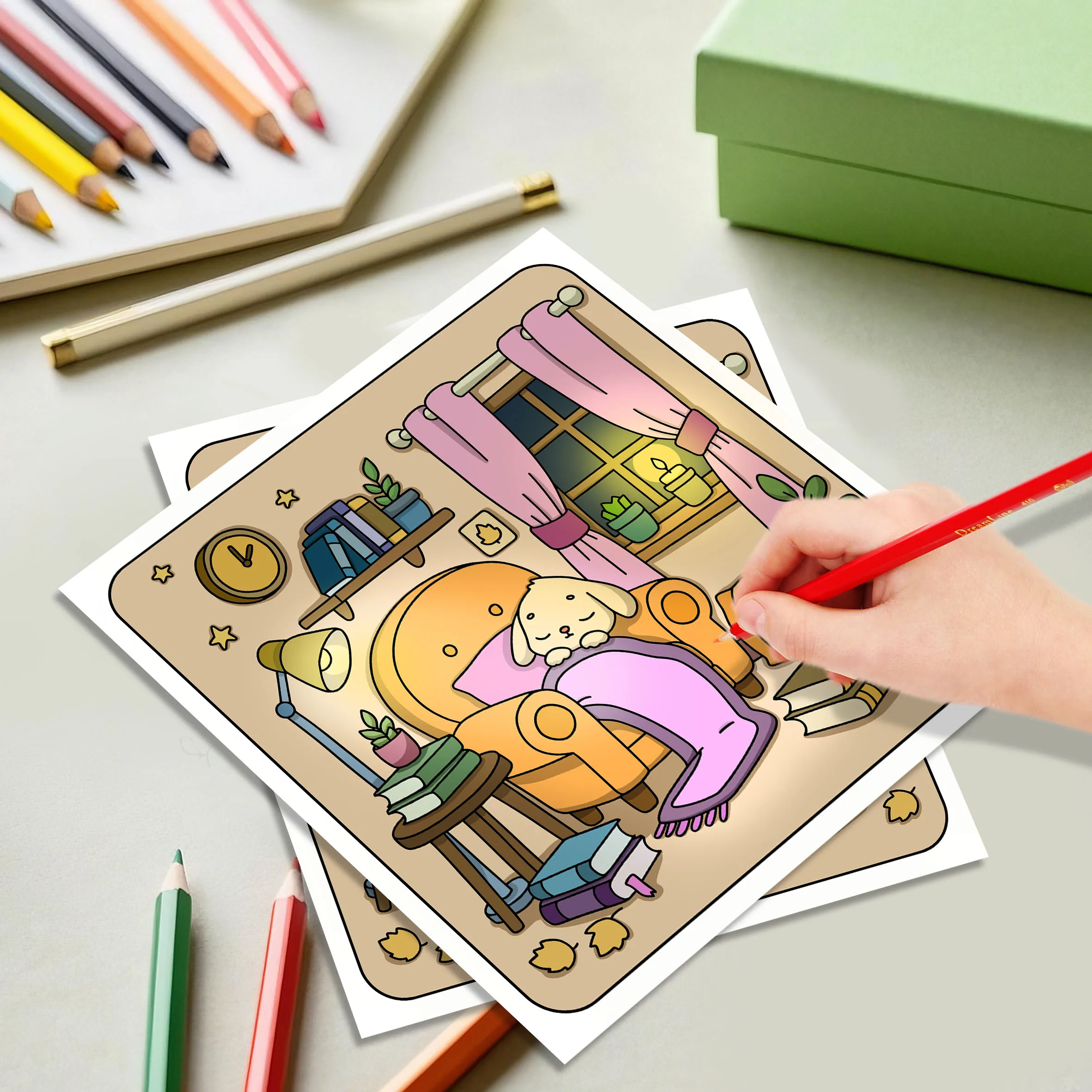 Livro para colorir de 24 páginas para crianças – Livro ilustrado de 7,8 polegadas, presente perfeito para feriados, festas de aniversário e festivais