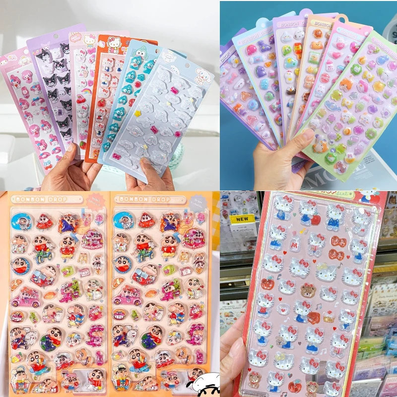 Мультяшный карандаш Шин-чан, 3D рельефная наклейка Sanrio Hello Kitty, наклейка Judy Nick, сделай сам, наклейка для скрапбукинга, хрустальная наклейка, XUン ambiン; iç desiシ مف