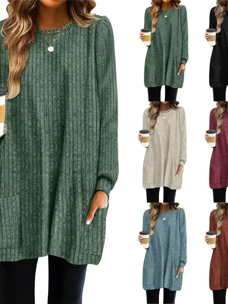 

Autumn Winter Women's Pullover Blouse Cleanfit Sle One Ne Puff Long Sve Thin Material ort Sve Deformable