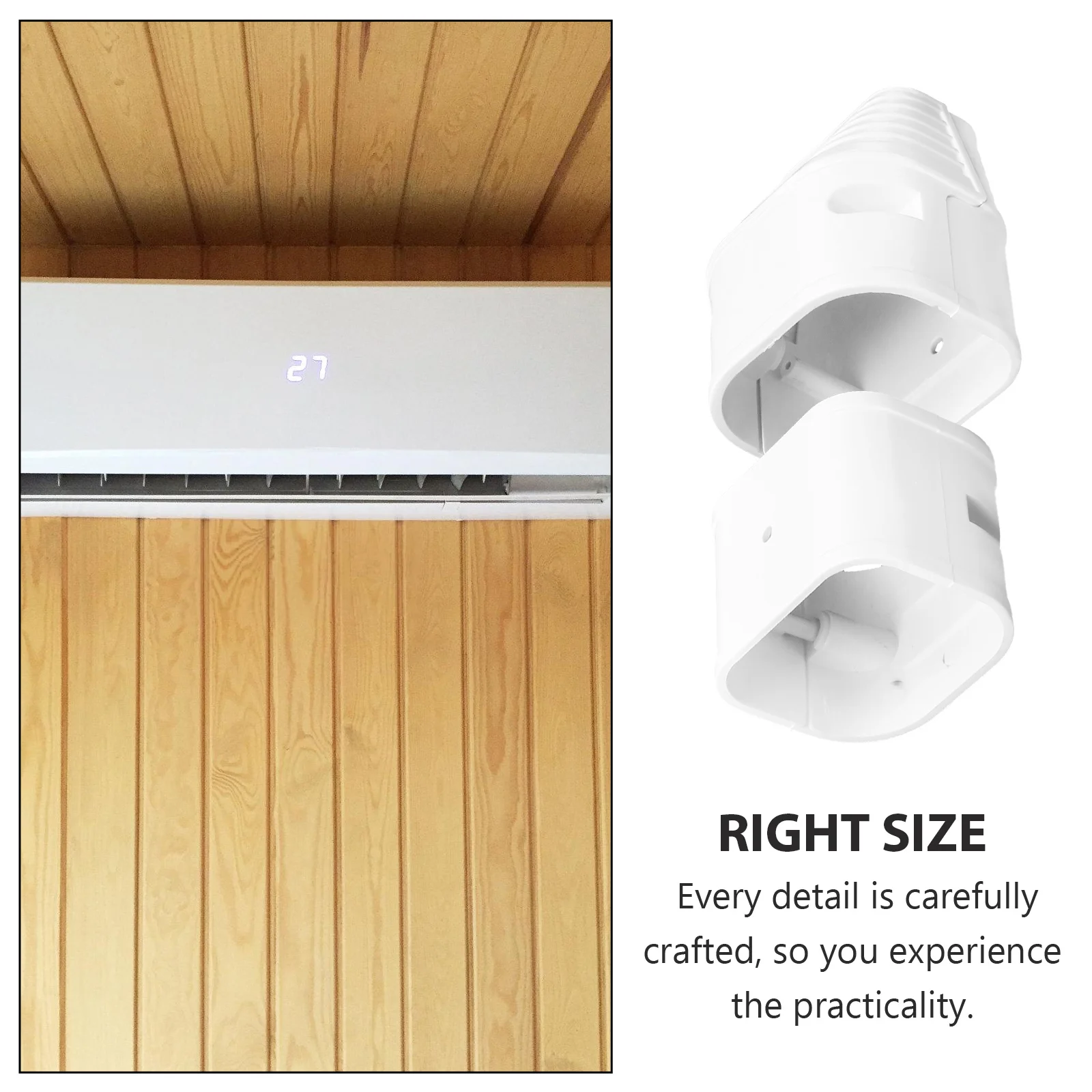 1Set Line Set Cover Solid Plastic Air Conditioner Hose Cover Protect Ac Pipes Air Conditioner Covers
