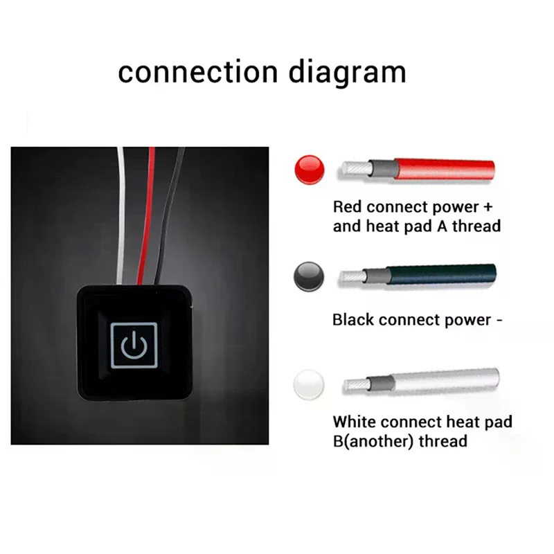 3.7V-12V 3 Gear Temp Control Switch Button Heated Vest Gloves Clothes Temperature Controller Waterproof Heating Switch Button