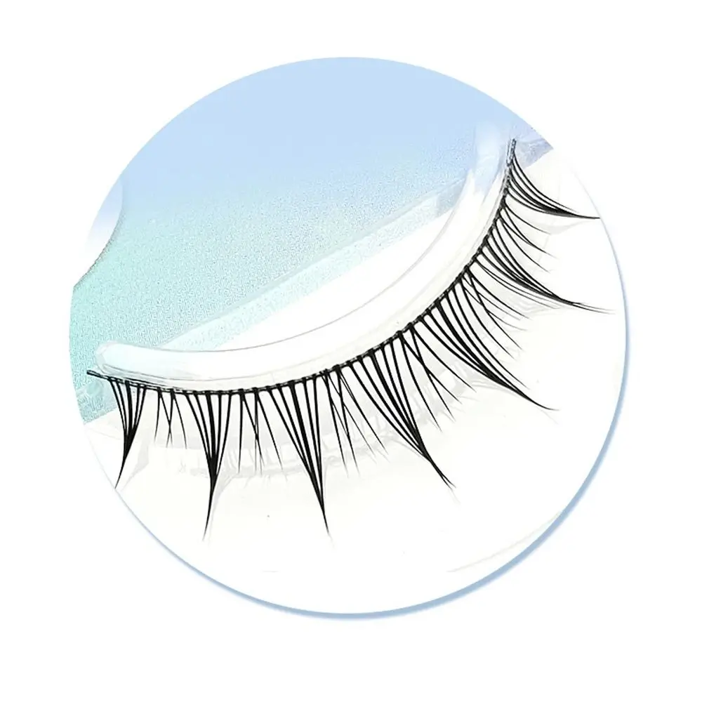 5 paires de faux cils doux anti-transpiration, outil cosmétique Portable et moelleux, tige transparente, bande dessinée naturelle, pour femmes