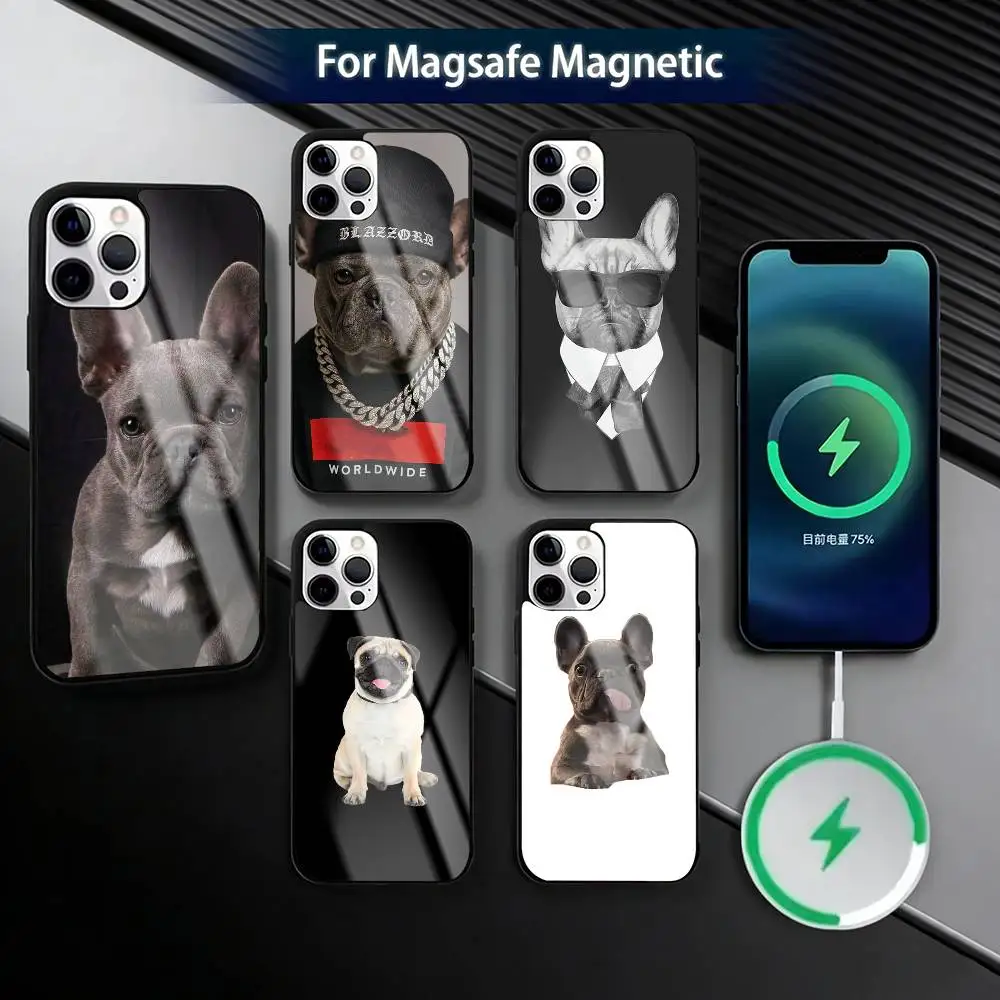 

French Bulldog Dog Pet Phone Case For iPhone17,16,15,14,13,12,11 Plus,Pro Magnetic For Magsafe Wireless Charging