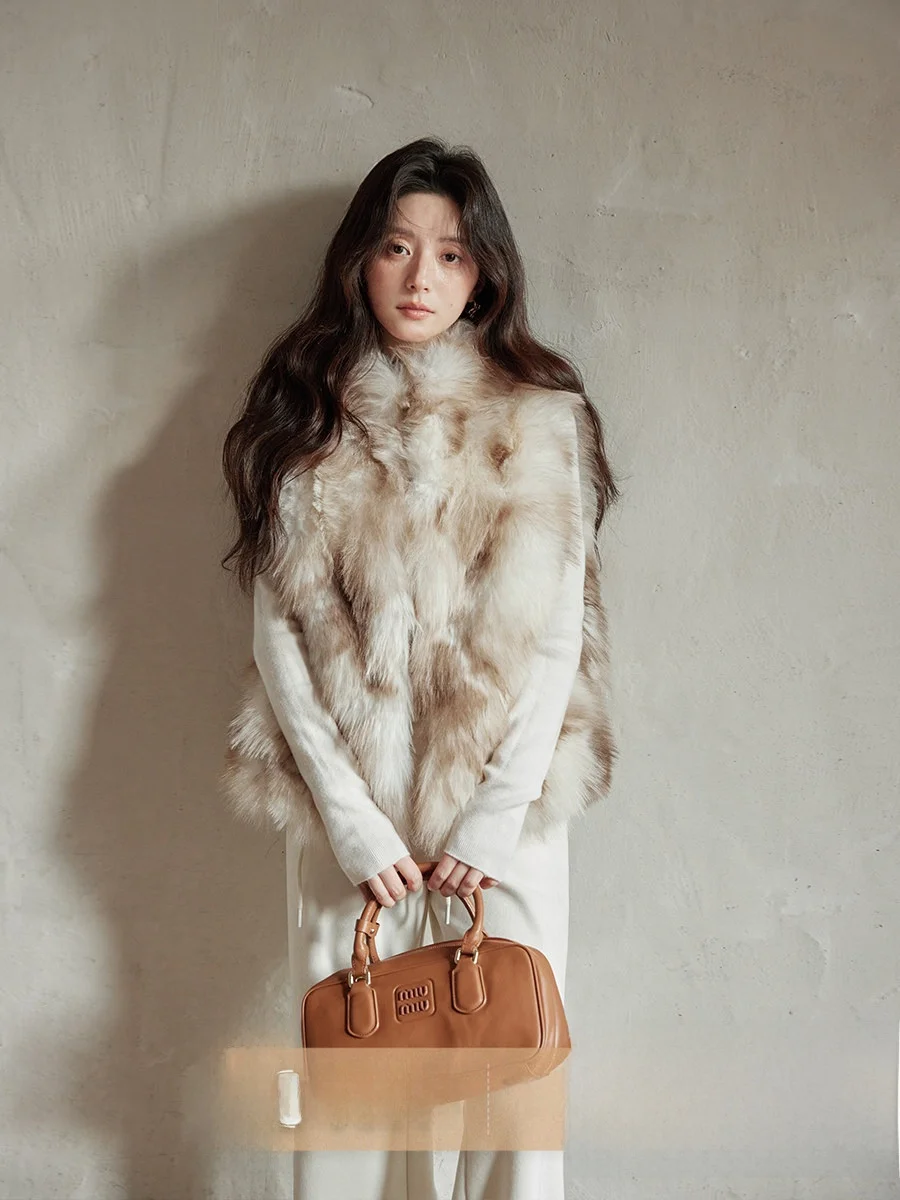 

Ximen 2025 New Winter Korean Sle Fluffy Vest Jaet Unique Design ular Small Ladies Outerwear Polyester Fiber