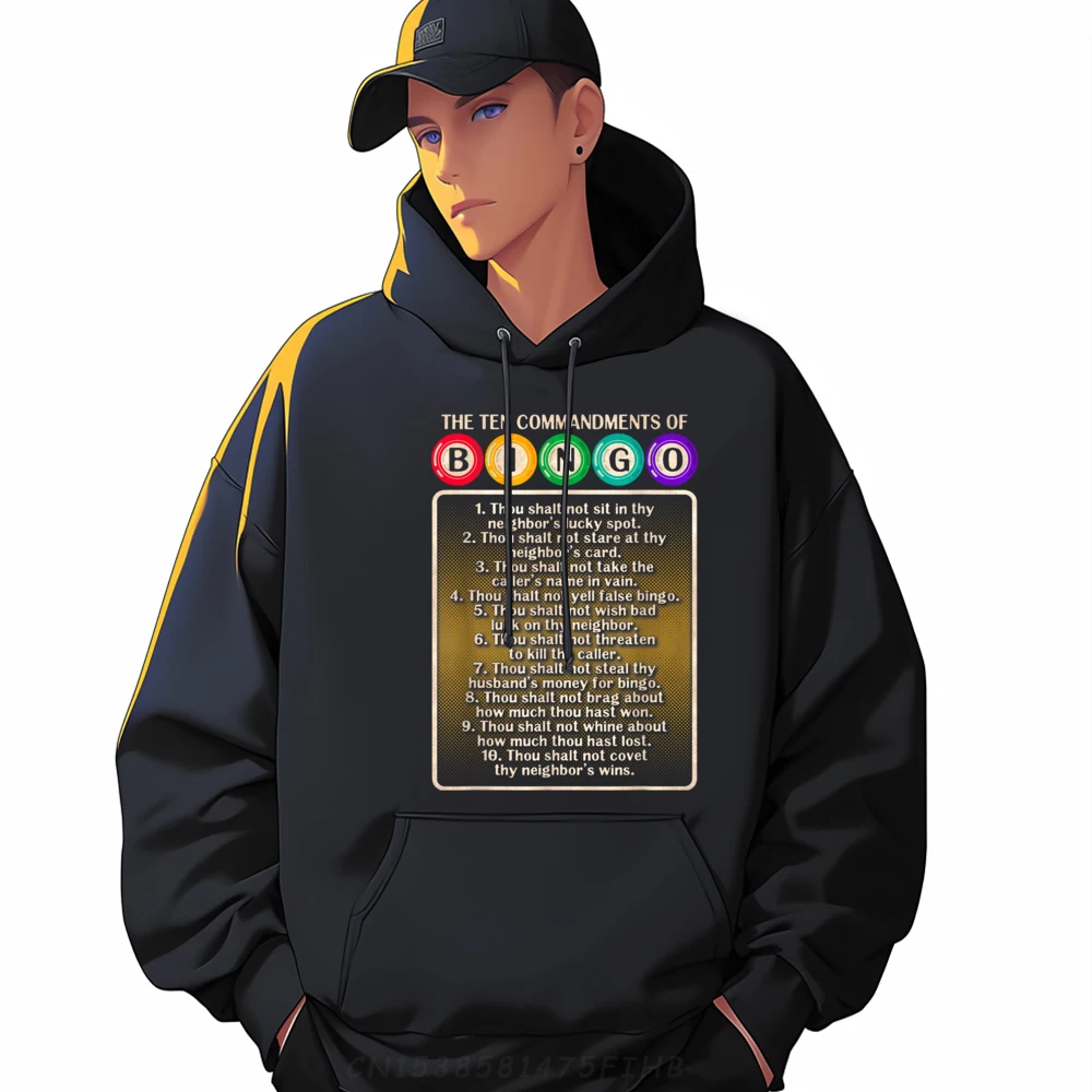 

Street 10 Commandments Of Bingo Funny Long Sleeve Thanksgiving Day Sweatshirt Funny O Neck Hoodies Youth Pullover