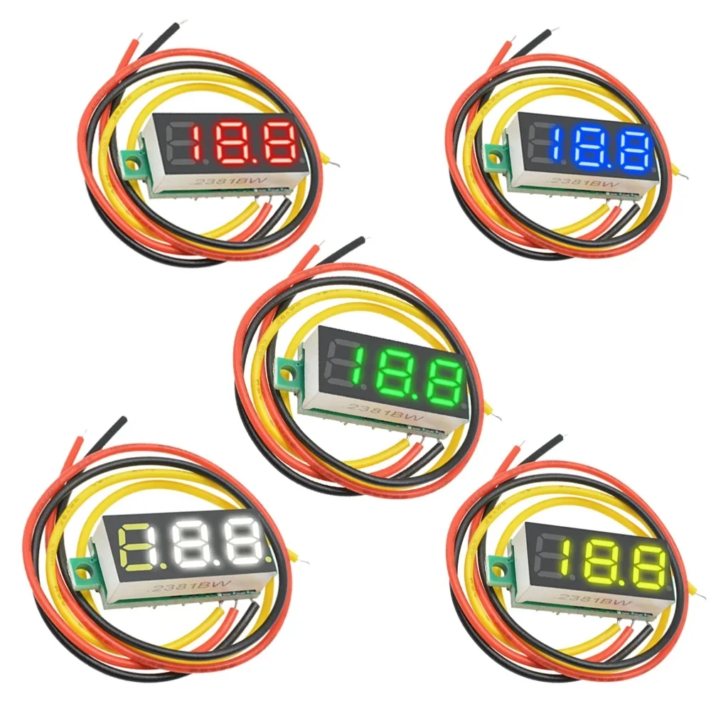 0 28 Inch DC LED Digital Voltmeter 0-100V Voltage Meter Auto Car Mobile Power Voltage Tester Detector 12V Red Green Blue Yellow