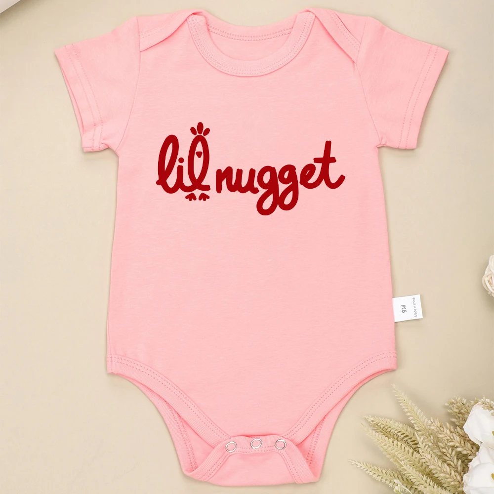 Lil Nuggit بدلة أطفال مضحكة ، أكمام قصيرة ، بذلة أطفال غير رسمية للخارج ، بذلة أطفال قطنية فضفاضة جيدة التهوية ، الصيف