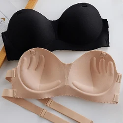 Sexy Backless Invisible Bra Push Up for Women Lingerie Seamless Brassiere Black Strapless Bandeau No Sewing Bra Strapless Bra