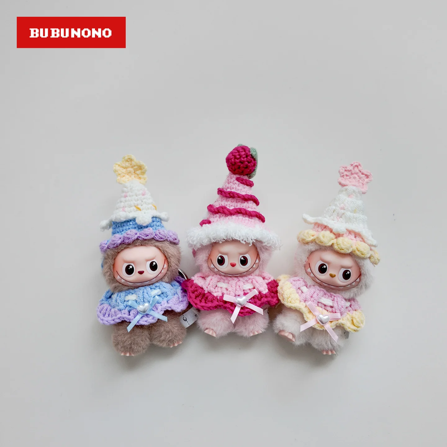 

4th Gen Mini Labubu Sweet Cake Theme Outfit, Handmade 10cm Vinyl Doll Dress with Pastel Decoration (Clothing Only)