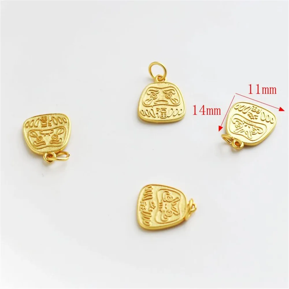 Bishengfu 18K Gold Bag Pendant, Pulseira DIY, Colar Tag, Acessórios Jóias, 11x14mm