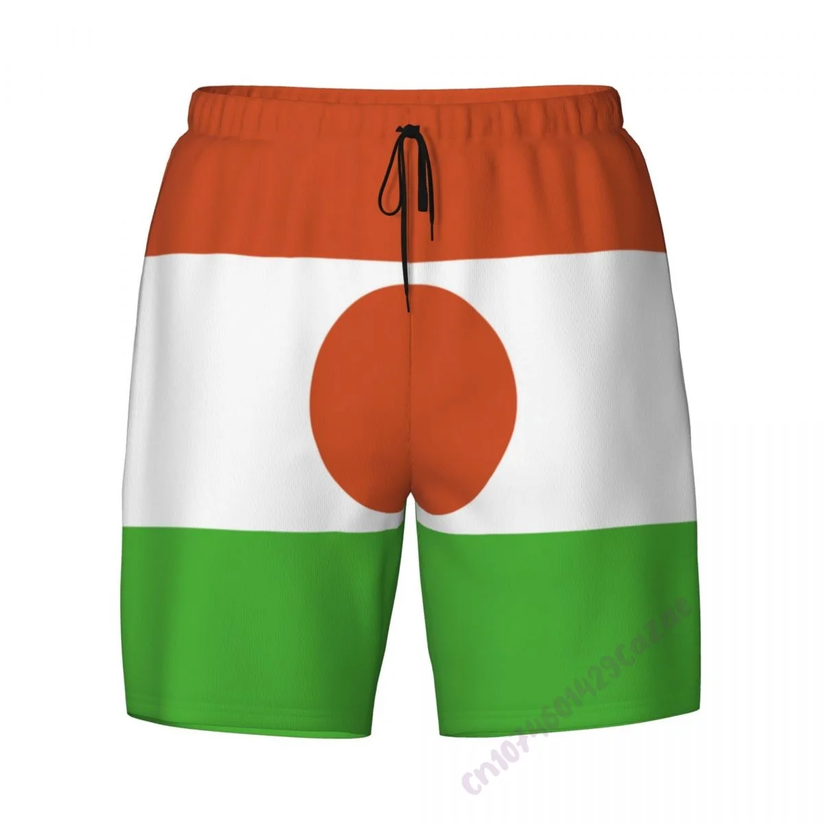 Niger Flag 3D Mens Swimming Trunks With Compression Liner 2 in 1 Quick-Dry Summer Swim Shorts With Pockets